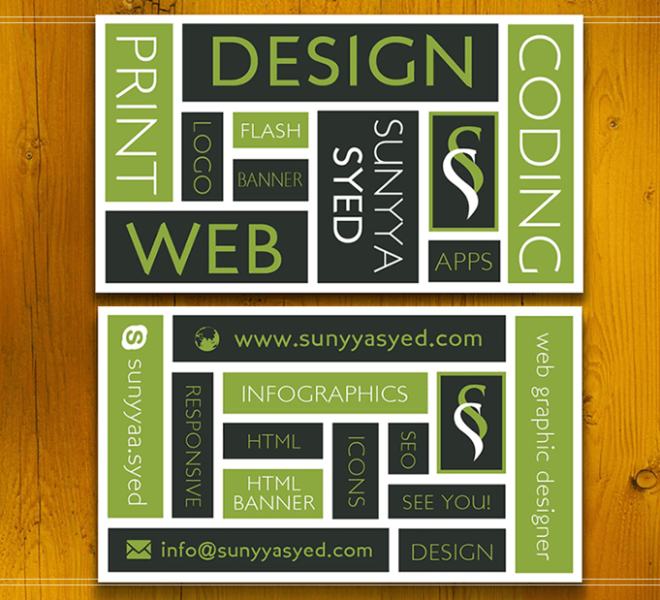 SunyyaSyed Business Card Design