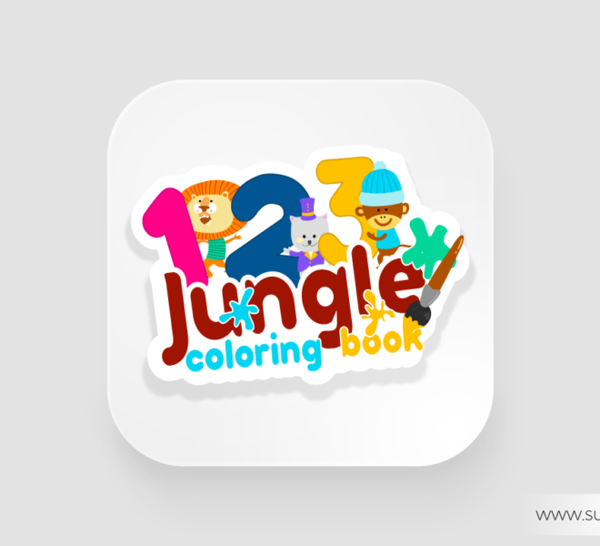 123 Jungle Coloring Book App Icon