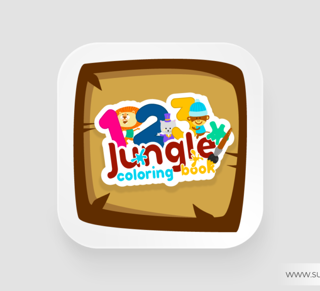 123 Jungle Coloring Book App Icon